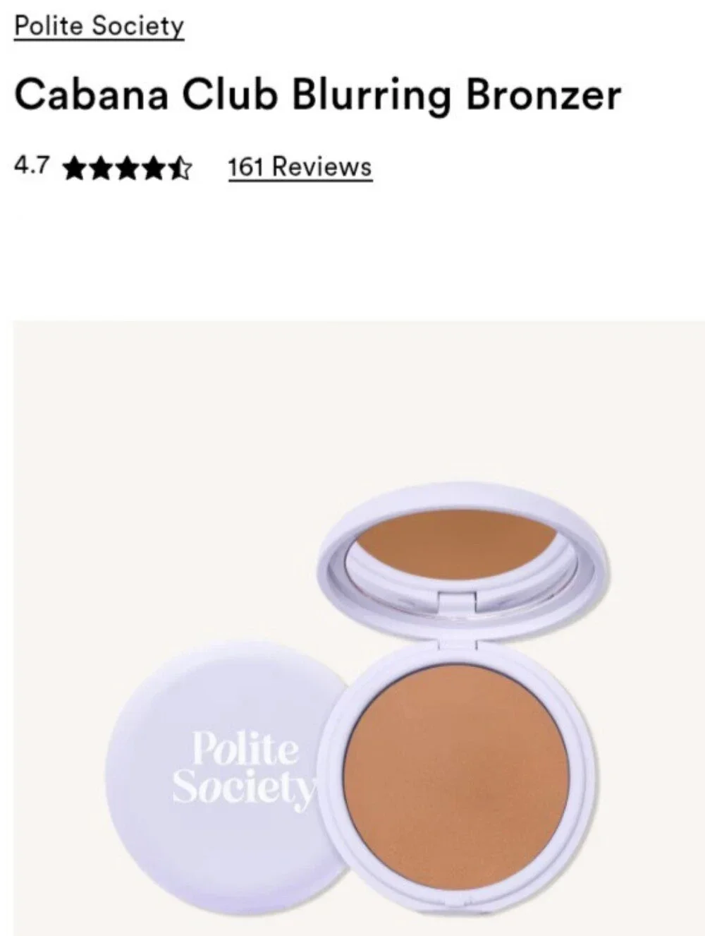 POLITE SOCIETY Cabana Club Bronzer in French Riviera